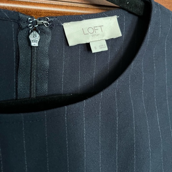 Loft Outlet Navy Pinstripe Dress, Size 8 - Picture 6 of 8